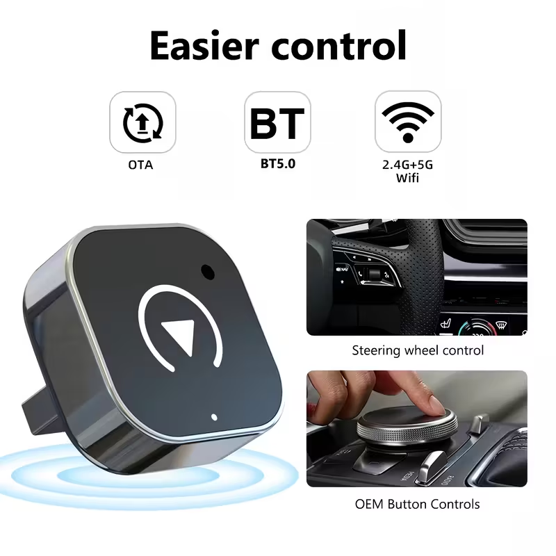 2-in-1 Wireless CarPlay Adapter, Black (A12)