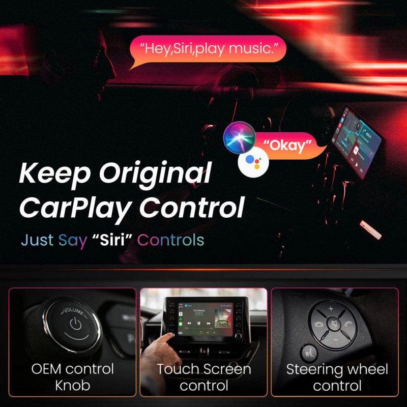 2 In1 Wireless CarPlay Adapter Android Auto USB Type-C CarPlay Wireless WiFi Adapter Plug for Car iPhone (U2)