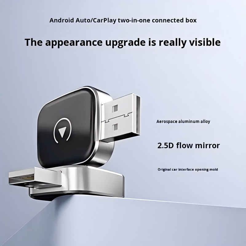 2 In1 Wireless CarPlay Adapter Android Auto USB Type-C CarPlay Wireless WiFi Adapter Plug for Car iPhone (U2)