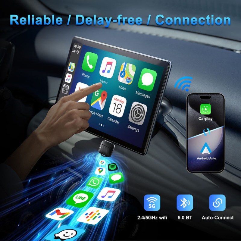 Mini Plug&Play Multimedia Car Streaming AI Box USB Dongle (U5)