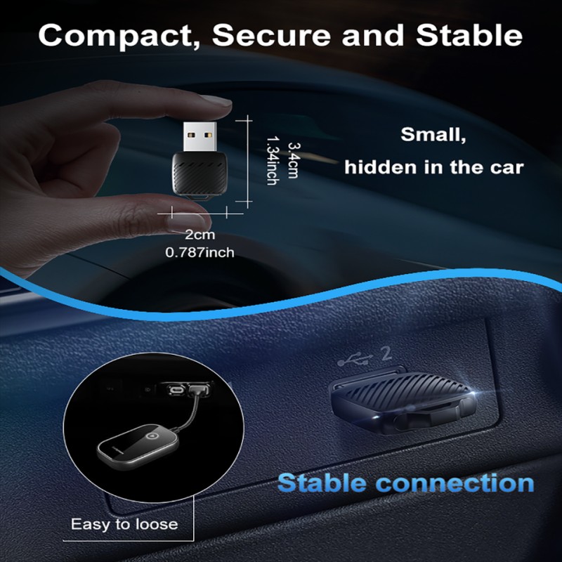 Mini Plug&Play Multimedia Car Streaming AI Box USB Dongle (U5)