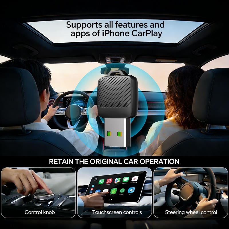 Mini Plug&Play Multimedia Car Streaming AI Box USB Dongle (U5)