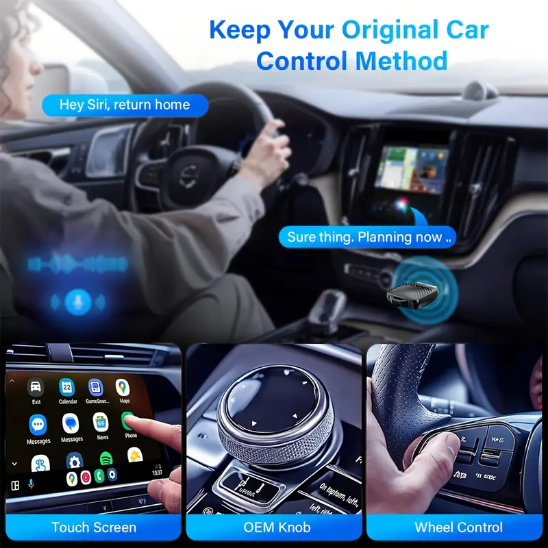 2-in-1 Smart Link Wireless Carplay Adapter Universal Quick Plug-and-play for Car Stereos With Wired to Wireless (U8)