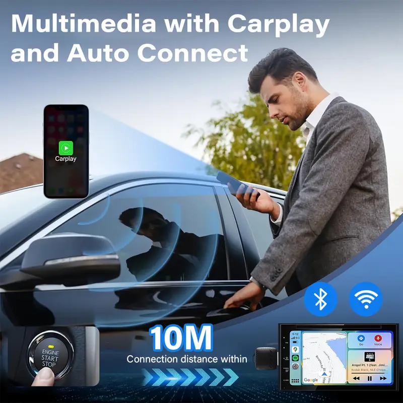 2-in-1 Smart Link Wireless Carplay Adapter Universal Quick Plug-and-play for Car Stereos With Wired to Wireless (U8)