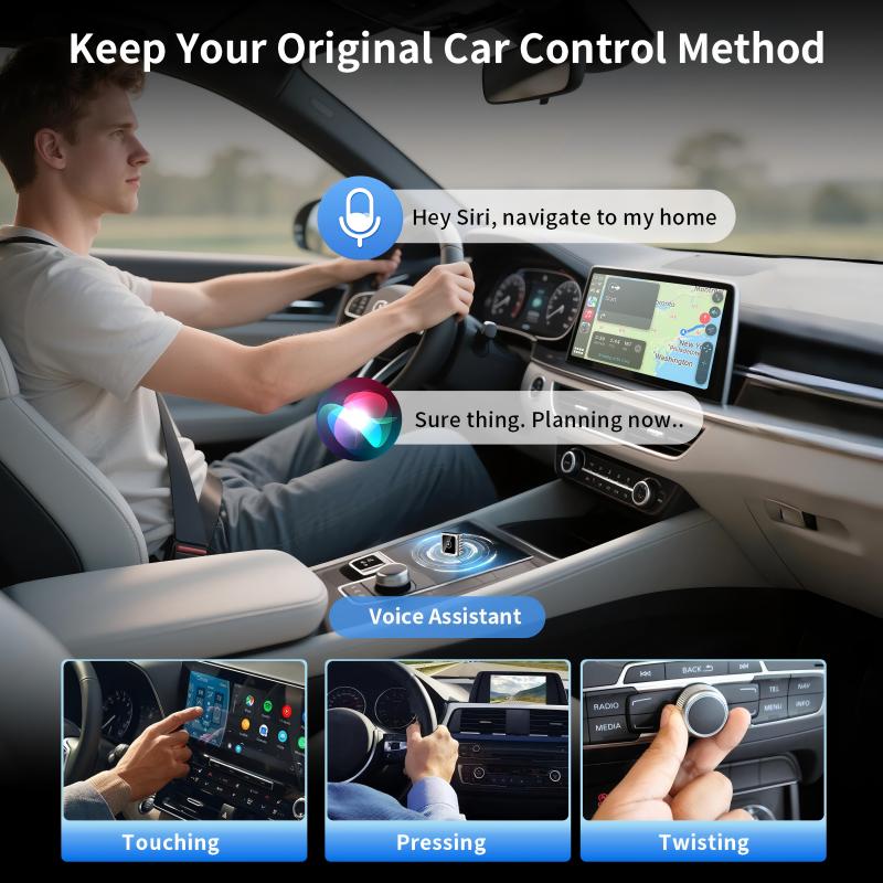 2-in-1 Wireless CarPlay Android Auto Dongle (U9)
