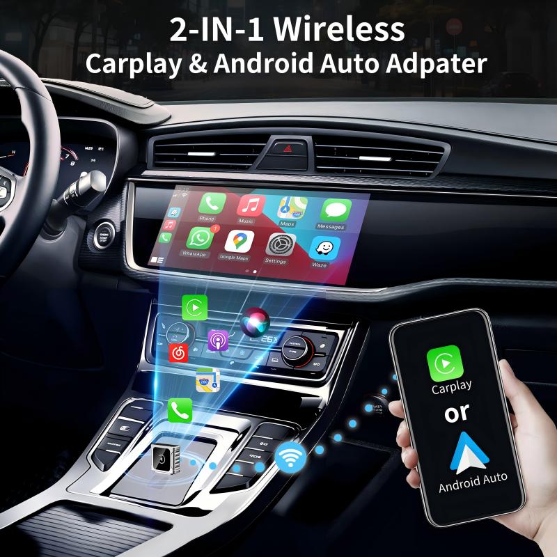 2-in-1 Wireless CarPlay Android Auto Dongle (U9)