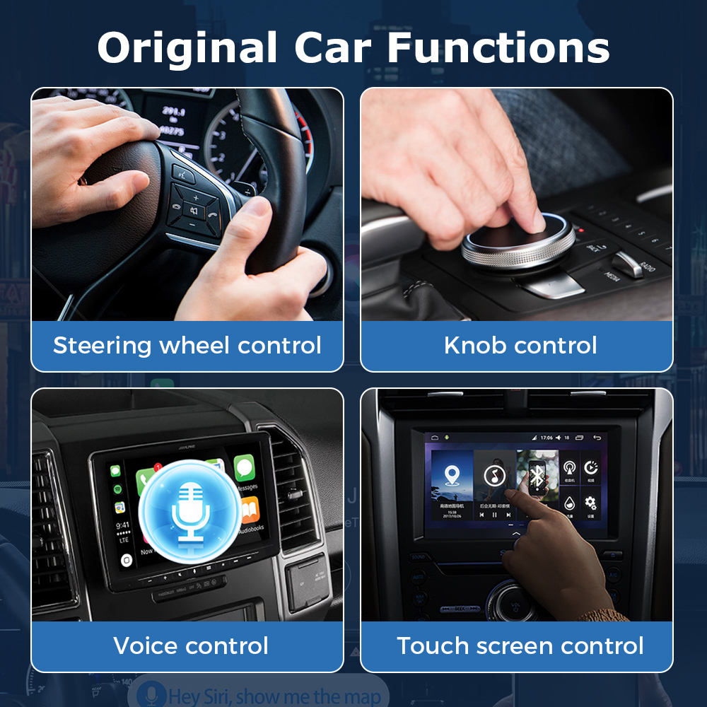 Wireless Dongle Original Wired to Wireless 2in 1 Adapter Easy Plug and Play Wireless Carplay Android Auto (A05)