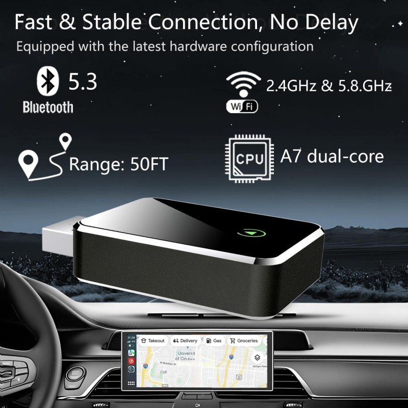 Android Auto & Apple CarPlay Compatible Wi-Fi Enabled USB Flash Drive Mini Car Navigation System (A02)