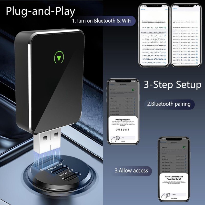 Android Auto & Apple CarPlay Compatible Wi-Fi Enabled USB Flash Drive Mini Car Navigation System (A02)