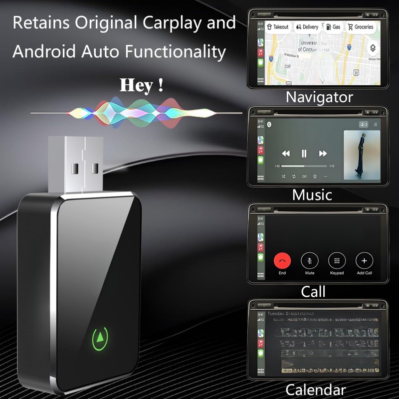 Android Auto & Apple CarPlay Compatible Wi-Fi Enabled USB Flash Drive Mini Car Navigation System (A02)