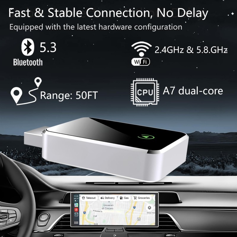 CarPlay Android Auto 2 In 1 Converter Universal Car Video Box Adapter USB Wireless Carplay Dongle (A02)