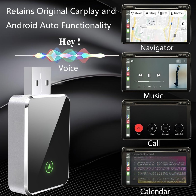CarPlay Android Auto 2 In 1 Converter Universal Car Video Box Adapter USB Wireless Carplay Dongle (A02)