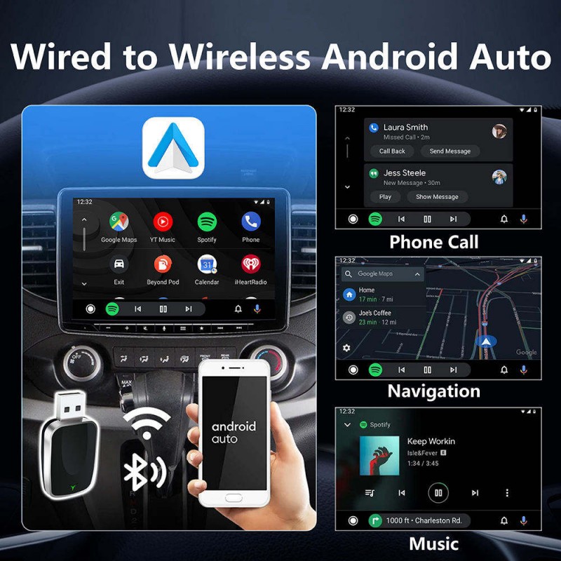 2 in 1 Wireless Carplay Adapter Car Play Dongle for Iphone apple acura Upgraded Accessories Carplay & Android Auto Receiver (A011)