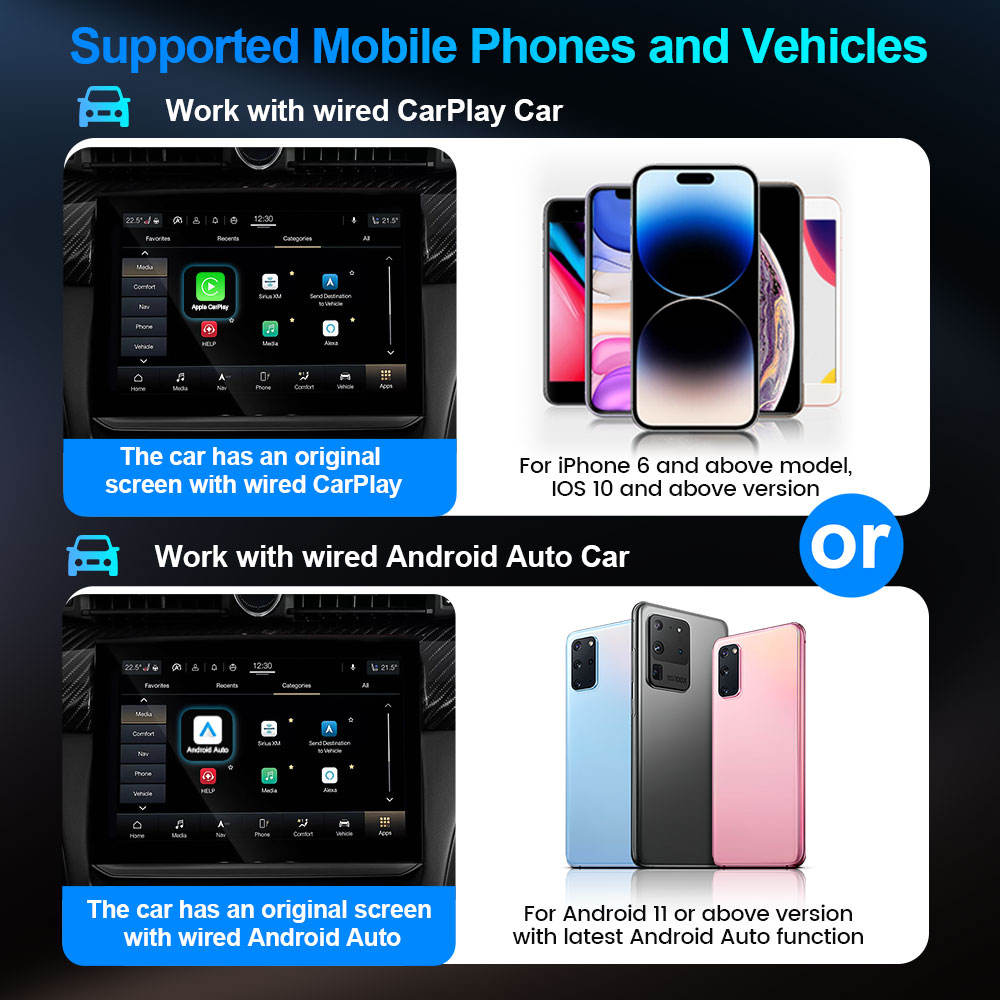 Universal Wired to Wireless CarPlay USB Adapter Dongle with IOS & Android (A007)