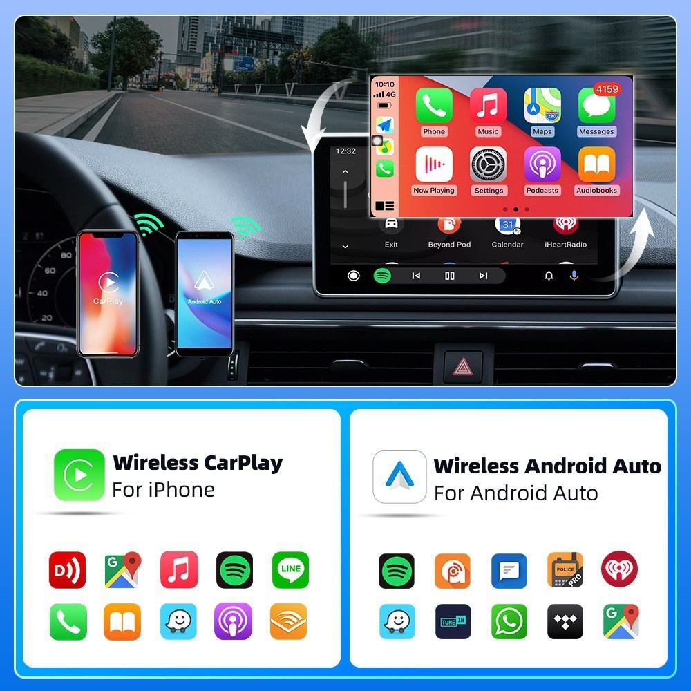 3-in-1 Android Smart Multimedia Box with Wireless CarPlay & Android Auto (A30)