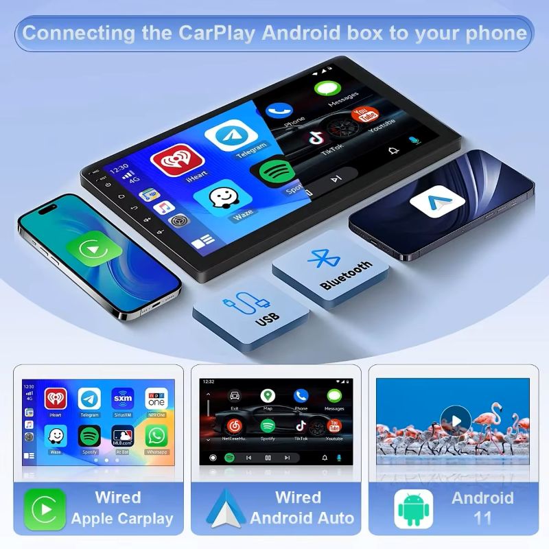 3-in-1 Android Smart Multimedia Box with Wireless CarPlay & Android Auto (A30)