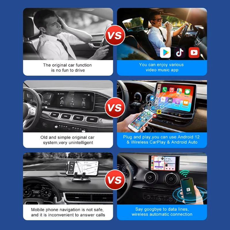 3-in-1 Android Smart Multimedia Box with Wireless CarPlay & Android Auto (A30)