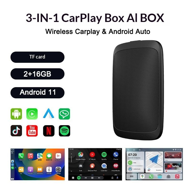 3 IN 1 Wireless Car Navigation System Carplay Box Android Carplay Adapter (Q39)